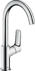 HANSGROHE LOGIS 210 EENGREEPS WASTAFELMENGKRAAN MET HOGE DRAAIBARE UITLOOP ZONDER WASTE CHROOM 71131000