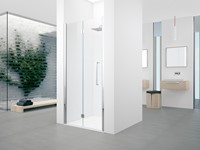 NOVELLINI YOUNG 2.0 1BS VOUWDEUR LINKS VOOR NIS OF ZIJWAND F1B (57 CM VERSTELBAAR T/M 59 CM) X 200 CM HELDER GLAS MAT CHROOM PROFIEL Y21BS57S-1B