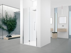 NOVELLINI YOUNG 2.0 1BS VOUWDEUR LINKS VOOR NIS OF ZIJWAND F1B (72 CM VERSTELBAAR T/M 74 CM) X 200 CM HELDER GLAS MAT CHROOM PROFIEL Y21BS72S-1B