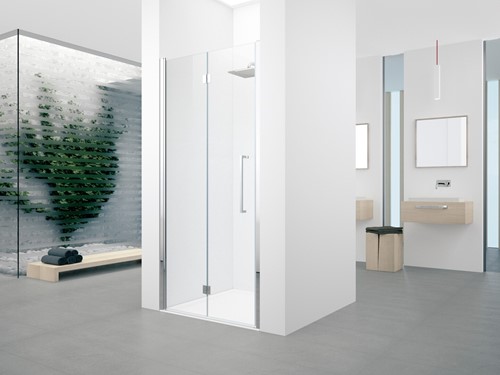 NOVELLINI YOUNG 2.0 1BS VOUWDEUR LINKS VOOR NIS OF ZIJWAND F1B (57 CM VERSTELBAAR T/M 59 CM) X 200 CM HELDER GLAS MAT CHROOM PROFIEL Y21BS57S-1B