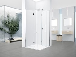NOVELLINI YOUNG 2.0 2GS DOUCHECABINE RECHTHOEKIG HOEKINSTAP 2X VOUWDEUR 2000 X 730MM (HXB) PROFIEL MAT CHROOM 6MM GLAS HELDER Y22GS73-1B