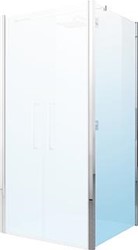 NOVELLINI YOUNG 2.0 F2B DOUCHEWAND ZIJWAND VOOR Y22B 2X DRAAIDEUR 2000 X 990MM (HXB) PROFIEL MAT CHROOM 6MM GLAS HELDER Y2F2B99-1B