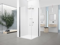 NOVELLINI YOUNG G+F DRAAIDEUR (BESTEMD VOOR SAMEN MET ZIJWAND YOUNG Y2FG) (65 CM VERSTELBAAR T/M 67 CM) X 200 CM HELDER/GLANS-CHROOM  Y2G65-1K