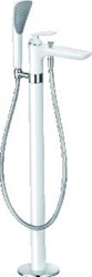KLUDI BALANCE BADMENGKRAAN MET DOUCHESYSTEEM OPBOUW VRIJSTAAND 1-GATS EENGREEPS 211MM VOORSPRONG UITLOOP CHROOM/WIT 525909175
