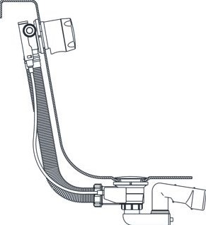 WISA BADAFVOERCOMBINATIE KUNSTSTOF CHROOM DIAMETER AFVOERPLUG 1.1/4 DIAMETER OVERLOOP 1.1/4 UITWENDIGE BUISDIAMETER AFVOER 50MM AANSLUITING AFVOER BUISEIND AANSLUITING SIFON-AFVOERPLUG  5050401132