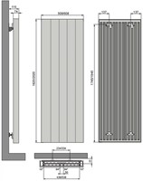 VASCO VERTILINE VD DESIGNRADIATOR VERTICAAL 1820X508MM 1489W (11207-01) -AANSLUITING 1188 ANTRACIET (M301) 1120705081820118803012800-2