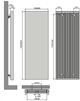 VASCO VERTILINE VG DESIGNRADIATOR VERTICAAL VLAK 2020X608MM 1915W (11166-08) -AANSLUITING 1188 WIT (RAL9016) 1116606082020118890162800-2