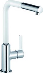 KLUDI L-LINE S 1-GATS KEUKENKRAAN MET UITTREKBARE HANDDOUCHE CHROOM/WIT 408519375