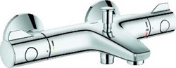 GROHE GROHTHERM 800 BADTHERMOSTAATKRAAN WAND TWEEGREEPS 2-GATS OMSTELINRICHTING 150+/-15MM HART 168MM UITLOOP VAST CHROOM 34567000