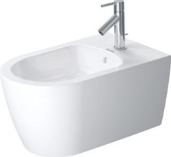 DURAVIT WANDBIDET 57CM MET OVERLOOP 1 KRAANGAT DOORGESTOKEN WIT 2288150000