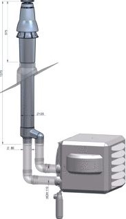 WINTERWARM DAKDOORVOER CONCENTRISCH A 200MM A 130/200MM ALUMINIUM AL 99,0 (3.0205) LENGTE 1780MM ZWART IA8307
