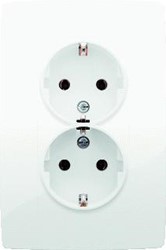 NIKO ORIGINAL BRIGHT WHIT 2-VOUDIGE WANDCONTACTDOOS RANDAARDE (SCHUKO) INBOUW SCHROEF IP21 IK06 WIT RAL9010  111-67835