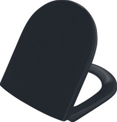 PRESSALIT OBJECTA D CLOSETZITTING MET DEKSEL EN POLYGIENE. VOORZIEN VAN BR7 UNI-FLEX SCHARNIER. KLEUR: ZWART 172111-BR7999