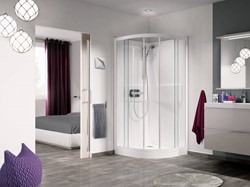 KINEDO KINEPRIME DOUCHECABINE SCHUIFDEUR THERMOSTAATKRAAN LAAG 2000 X 800 X 800MM (HXLXB) P: WIT ALU 4MM GLAS HELDER CA5309TTN