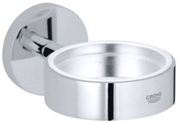 GROHE ESSENTIALS GLAS-/ ZEEPSCHAAPHOUDER ROND WAND 1-GATS METAAL CHROOM 40369001