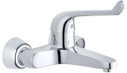 GROHE EUROECO SPECIAL WASTAFELMENGKRAAN WAND EENGREEPS 2-GATS CARTOUCHE KERAMISCH 141MM HOOGTE 250MM UITLOOP VAST CHROOM 32795000