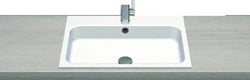ALAPE EB.SR650H INBOUWWASKOM RECHTHOEKIG 65X47.2X11.5CM MET KRAANGAT MET OVERLOOP + OVERLOOPGARNITUUR WIT 2219600000