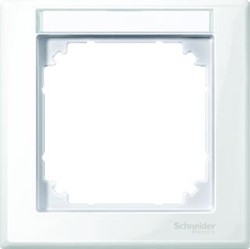 SCHNEIDER ELECTRIC M-SMART ENKELVOUDIG AFDEKRAAM GLANZEND HORIZONTAAL / VERTICAAL 81X81X10MM IP20 POLAR WIT RAL9010 470119