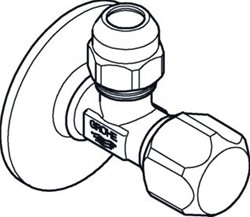 GROHE HOEKSTOPKRAAN 1/2'' X 3/8'' KNELKOPPELING KUNSTSTOF GREEP. 22018000