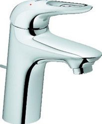 GROHE EUROSTYLE WASTAFELMENGKRAAN S-SIZE ES TREKWASTE EENGREEPS 1-GATS 163MM HOOGTE 110MM UITLOOP VAST CHROOM 23374003