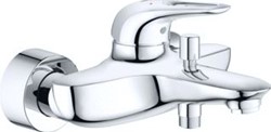 GROHE EUROSTYLE NEW BADMENGKRAAN WAND EENGREEPS 2-GATS OMSTELINRICHTING 150+/-15MM HART 185MM UITLOOP VAST CHROOM 33591003