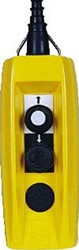 SCHNEIDER-ELECTRIC XACB HANGENDE DRUKKNOPKAST 3-KNOPS NOODSTOP-OP-NEER CONTACT PER RICHTING: SINGLE SPEED 3-P 1V NOODSTOP 3KW