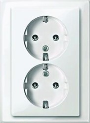 SCHNEIDER ELECTRIC DUBBELE WANDCONTACTDOOS PW M-SM MET RANDAARDE KINDVEILIG (1½ INBOUWDOOS) MEG2425-1419