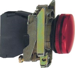 SCHNEIDER-ELECTRIC XB4 COMPLETE SIGNAALLAMP INCL. LED AANSLUITSP. 110-120VAC VLAKKE LENS KLEUR ROOD FRONT ROND SCHROEFAANSL.