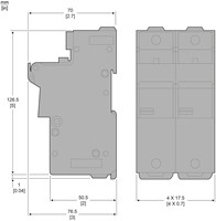 SCHNEIDER ELECTRIC TESYS ZEKERINGHOUDER 2P-125A ZEKERINGMAAT: 22X58MM  DF222-2