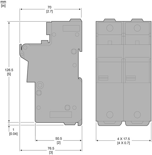 SCHNEIDER ELECTRIC TESYS ZEKERINGHOUDER 2P-125A ZEKERINGMAAT: 22X58MM  DF222-2