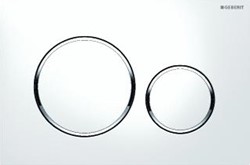 GEBERIT SIGMA 20 BEDIENINGSPLAAT SIGMA 20 DF FRONTBEDIEND 24.6X16.4CM T.B.V. SIGMA INBOUWRESERVOIR 8 EN 12CM WIT/GLANS VERCHR./WIT 115882KJ1