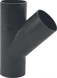 WAVIN PE T-STUK 45 GRADEN ZWART 40 PN4 3702004004