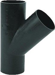 WAVIN PE T-STUK 45 GRADEN ZWART 90 PN4 3702009004