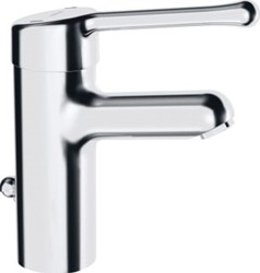 HANSA MEDIPRO 1-GATS WASTAFELKRAAN MET WASTE MET PROJECTHENDEL MET VASTE UITLOOP 12CM MET AANSLUITPIJPEN CHROOM 0 1612106