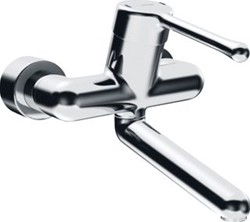 HANSA MEDIPRO WANDKRAAN MET PROJECTHENDEL MET DRAAIBARE UITLOOP 24.6CM MET VERDEKTE AFSLUITBARE KOPPELINGEN CHROOM 02552206