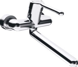HANSA MEDIPRO WANDKRAAN MET PROJECTHENDEL MET DRAAIBARE UITLOOP 31.1CM MET VERDEKTE AFSLUITBARE KOPPELINGEN CHROOM 02572206
