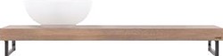 LOOOX WOODEN BASE SHELF SOLO 140 CM EIKEN 'OLD GREY' HANDDOEKHOUDERS GEBORSTELD RVS WBSOLO140RVS