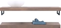 LOOOX WOODEN BASE SHELF DUO 120 CM EIKEN 'OLD GREY' HANDDOEKHOUDERS MAT ZWART WBDUO120MZ