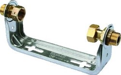 RAMINEX WATERMETERBEUGEL LAAG MODEL 82 MM QN 2,5 M3H L=190 MM 1'' BUI.DR. X 1'' BUI.DR.  WARTELMOEREN 1'' DN20 RVS 156269