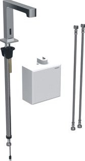 GEBERIT ELEKTRONISCHE KRAAN INFRAROOD ZELFSLUITEND 1-GATS 3/8 BATTERIJ MESSING VOORSPONG 153MM CHROOM-LOOK 116.174.21.1