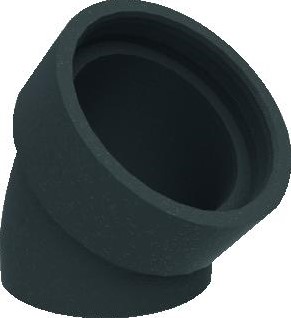 BURGERHOUT BOCHT 45° VOOR GEISOLEERDE VENTILATIEPIJP 125 MM EPP MET MOF 40.048.04.86