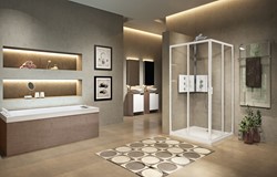 NOVELLINI LUNES 2.0 A HOEKINSTAP DOUCHECABINE MET 2 SCHUIFDEUREN (66 CM VERSTELBAAR T/M 69 CM) HELDER GLAS ZILVER MAT PROFIEL LUNA66L-1J