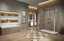NOVELLINI LUNES 2.0 VASTE WAND 72 HELDER GLAS ZILVERMAT PROFIEL LUNF72-1J