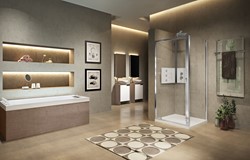 NOVELLINI LUNES 2.0 G DRAAIDEUR VOOR NIS OF ZWIJWAND (66 CM VERSTELBAAR T/M 72 CM) HELDER GLAS ZILVER MAT PROFIEL LUNG66-1J