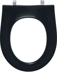 PRESSALIT OBJECTA PRO 989 STANDAARD CLOSET ZITTING ZONDER DEKSEL INCLUSIEF SCHARNIEREN DF IN ROESTVRIJ STAAL ZWART. VORM ROUNDED 989111-DF7999