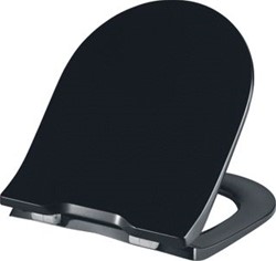PRESSALIT OBJECTA D PRO 998 STANDAARD CLOSET ZITTING MET DEKSEL INCLUSIEF SCHARNIEREN DF IN ROESTVRIJ STAAL ZWART. VORM ROUNDED 998111-DF7999