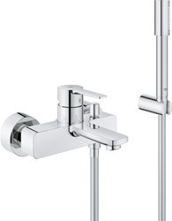 GROHE LINEARE NEW BADMENGKRAAN MET DOUCHESET WAND TWEEGREEPS 2-GATS OMSTELINRICHTING 184MM UITLOOP VAST CHROOM 33850001