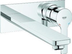 GROHE LINEARE NEW INBOUWMENGKRAAN AFBOUWDEEL L-SIZE WAND EENGREEPS 2-GATS G1/2 207MM VOORSPRONG UITLOOP VAST SUPERSTEEL 23444DC1