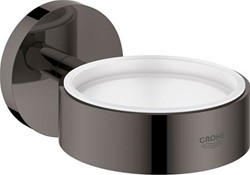 GROHE ESSENTIALS GLAS-/ ZEEPSCHAAPHOUDER ROND WAND 1-GATS METAAL HARD GRAPHITE 40369A01