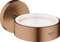 GROHE ESSENTIALS GLAS-/ ZEEPSCHAAPHOUDER ROND WAND 1-GATS METAAL WARM SUNSET GEBORSTELD 40369DL1